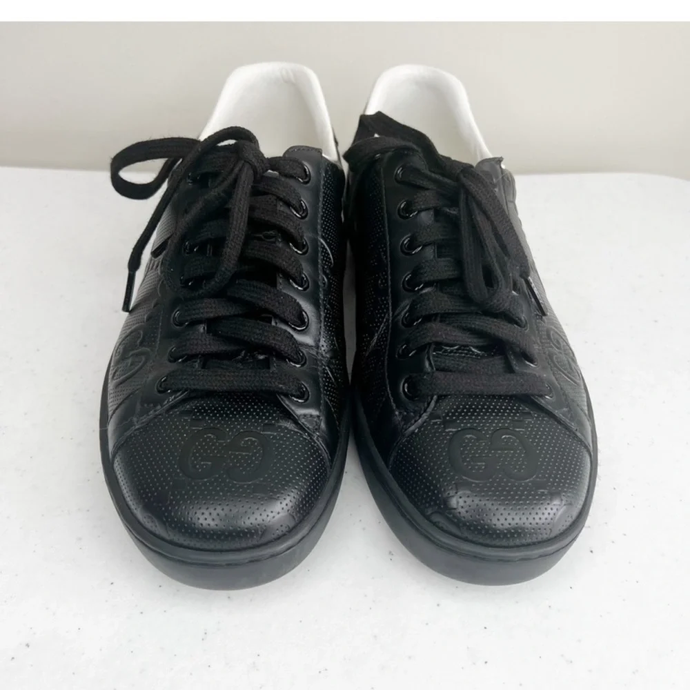 Gucci black perforated